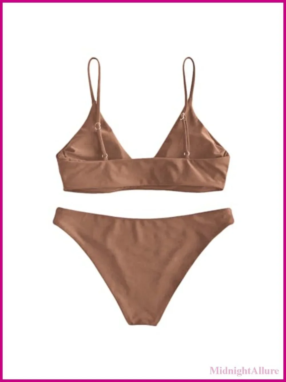 Bralette Bikini Set Two Piece Swimsuit with Padded Cups and High Cut Bottoms